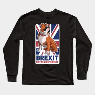 Brexit English Bulldog Union Jack Flag Long Sleeve T-Shirt